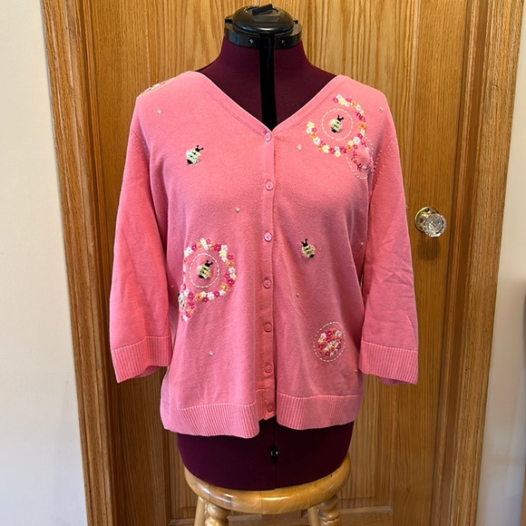 CJ banks pink bumble bee sweater. Size X - Picture 1 of 4
